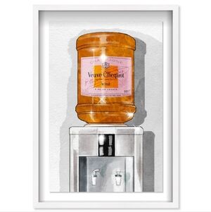 Veuve Clicquot Rosé Art Print in White Frame